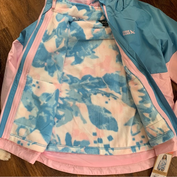NWT Girl’s Eddie Bauer 3-in-1 Hooded Jacket Medium 10/12 - Picture 7 of 10